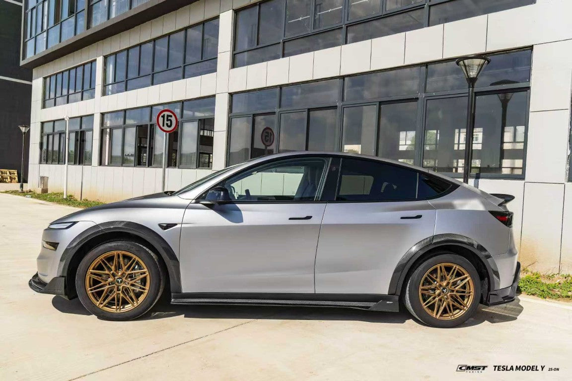 Tesla Model Y Juniper Base Performance 2026-ON with Aftermarket Parts - Widebody Fender Flares Wheel Arches Carbon Fiber / FRP from CMST Tuning