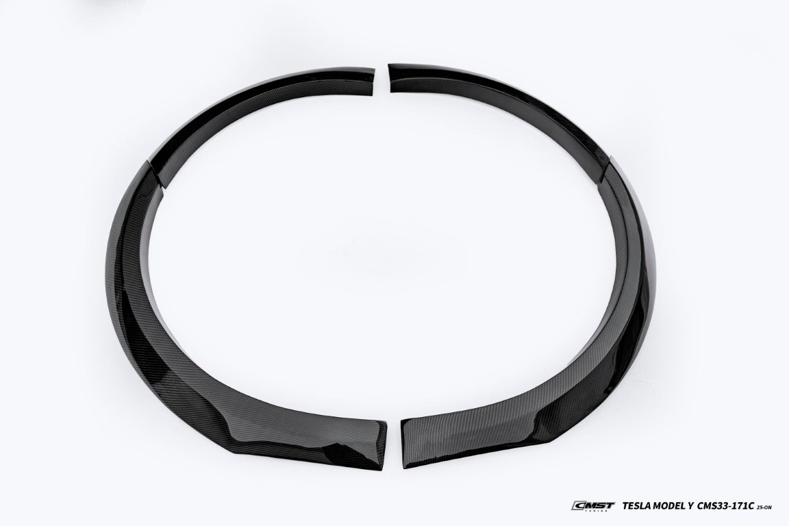 Tesla Model Y Juniper Base Performance 2026-ON with Aftermarket Parts - Widebody Fender Flares Wheel Arches Carbon Fiber / FRP from CMST Tuning