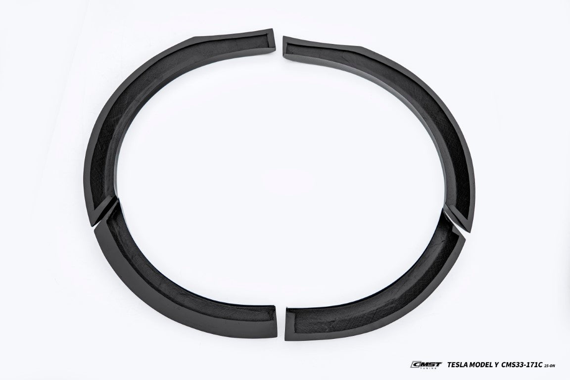 Tesla Model Y Juniper Base Performance 2026-ON with Aftermarket Parts - Widebody Fender Flares Wheel Arches Carbon Fiber / FRP from CMST Tuning