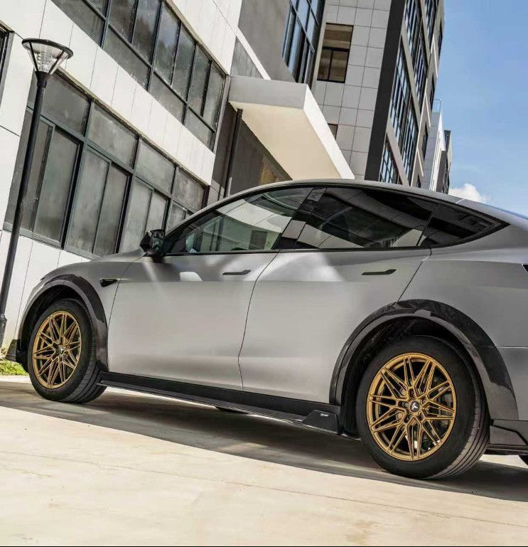 Tesla Model Y Juniper Base Performance 2026-ON with Aftermarket Parts - Widebody Fender Flares Wheel Arches Carbon Fiber / FRP from CMST Tuning