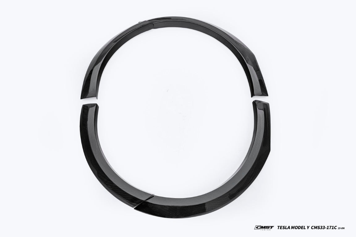 Tesla Model Y Juniper Base Performance 2026-ON with Aftermarket Parts - Widebody Fender Flares Wheel Arches Carbon Fiber / FRP from CMST Tuning