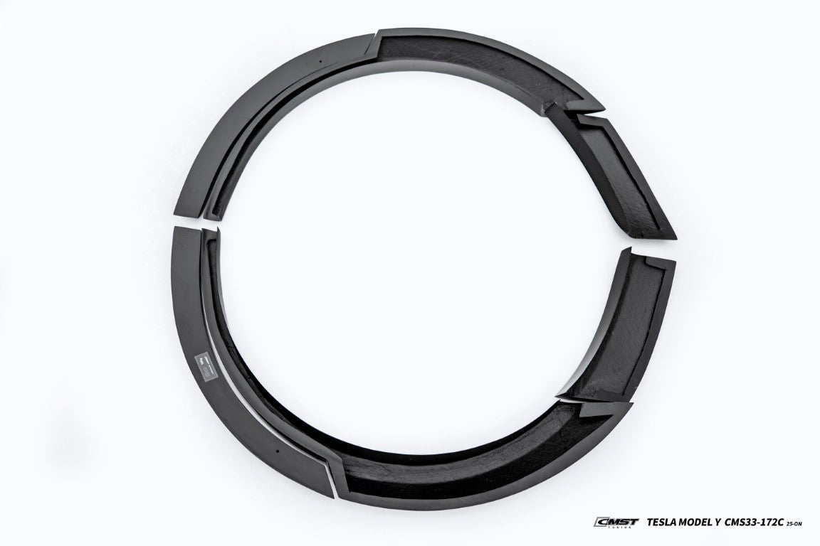 Tesla Model Y Juniper Base Performance 2026-ON with Aftermarket Parts - Widebody Fender Flares Wheel Arches Carbon Fiber / FRP from CMST Tuning