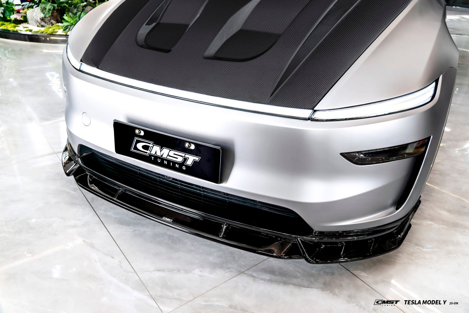 Tesla Model Y Juniper 2026-ON with Aftermarket Parts - V1 Hood Carbon Fiber / FRP from CMST Tuning