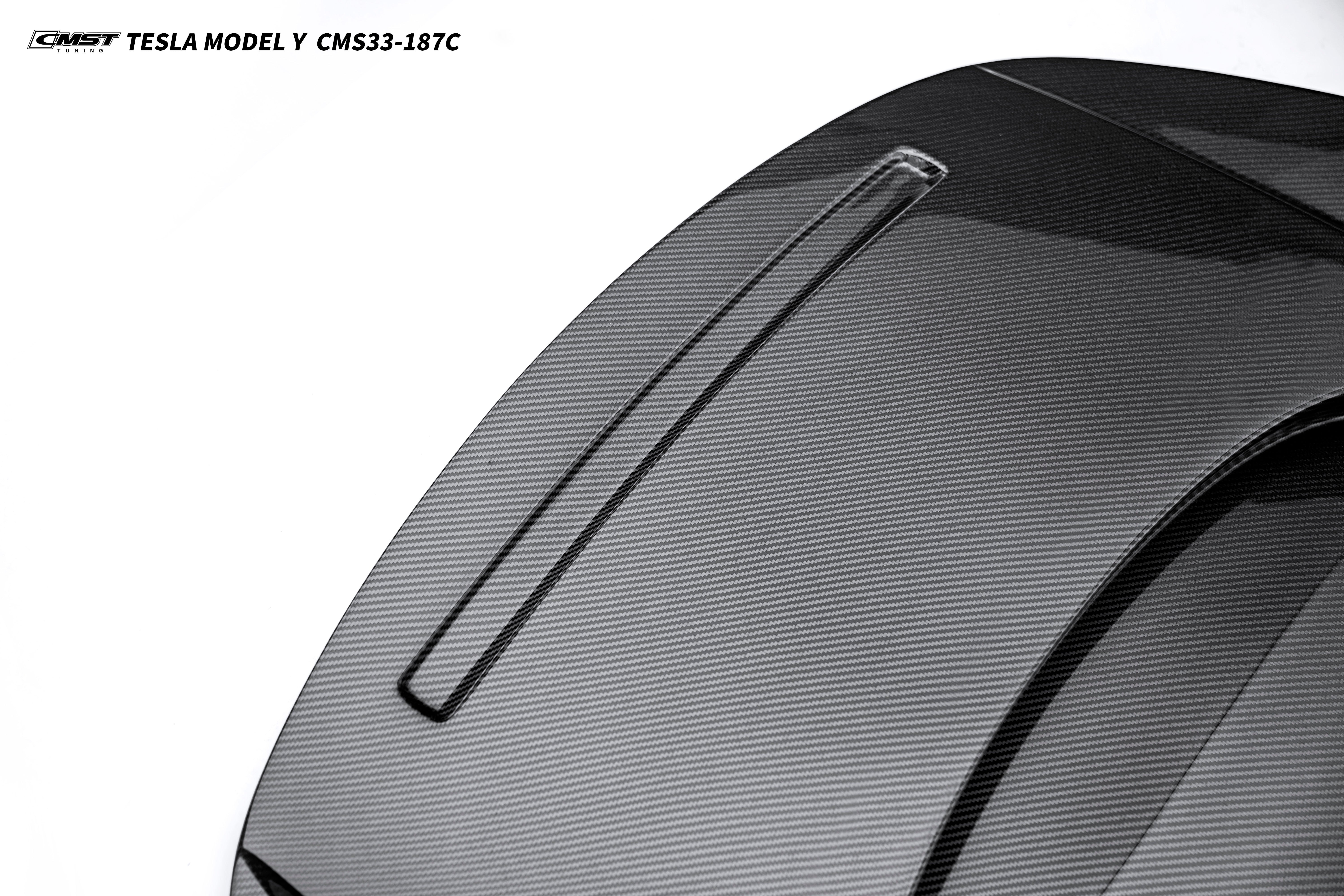 Tesla Model Y Performance AWD Long Range RWD Standard 2020 2021 2022 2023 2024 2025 with Aftermarket Parts - V6 Hood Carbon Fiber / FRP from CMST Tuning