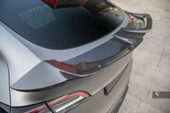 Tesla Model Y Performance AWD Long Range RWD Standard 2020-ON with Aftermarket Parts - V3 Style Rear Trunk Spoiler Carbon Fiber / FRP from CMST Tuning