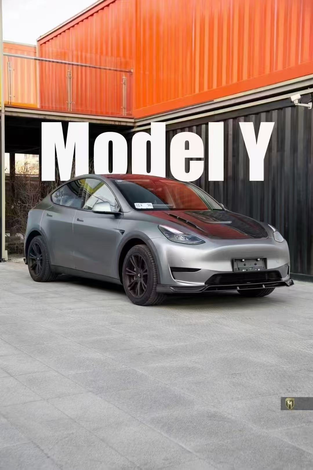 Tesla Model Y Performance AWD Long Range RWD Standard 2020-ON with Aftermarket Parts - V3 Style Front Lip Splitter Carbon Fiber / FRP from CMST Tuning