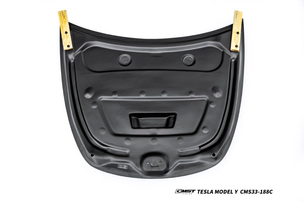 Tesla Model Y Performance AWD Long Range RWD Standard 2020 2021 2022 2023 2024 2025 with Aftermarket Parts - V7 Style Hood Carbon Fiber / FRP from CMST Tuning