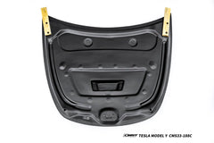 Tesla Model Y Performance AWD Long Range RWD Standard 2020 2021 2022 2023 2024 2025 with Aftermarket Parts - V7 Style Hood Carbon Fiber / FRP from CMST Tuning