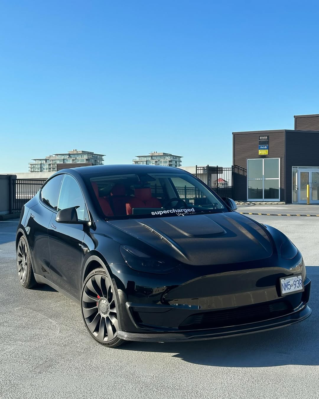 Tesla Model Y Performance AWD Long Range RWD Standard 2020 2021 2022 2023 2024 with Aftermarket Parts - V1 Hood Bonnet Carbon Fiber / FRP from CMST Tuning