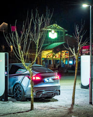 Tesla Model Y Performance AWD Long Range RWD Standard 2020 2021 2022 2023 2024 with Aftermarket Parts - V4 With Tow Hook Access Rear Diffuser Carbon Fiber / FRP from CMST Tuning