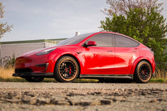 Tesla Model Y Performance AWD Long Range RWD Standard 2020 2021 2022 2023 2024 with Aftermarket Parts - V2 Front Lip Splitter Carbon Fiber / FRP from CMST Tuning