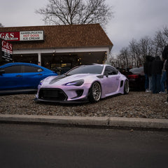 Toyota GT86 86 TRD GT SE Base ZN6 2017 2018 2019 2020 & Scion FR-S FRS ZN6 2013 2014 2015 2016 & BRZ TS Limited Premium ZN6 2013 2014 2015 2016 2017 2018 2019 2020 (compatible with ROBOT widebody kit) with Aftermarket Parts - Front Fenders Replacement & Rear Quarter Fender Flares & Side Skirts Carbon Fiber / FRP from Robot Craftsman