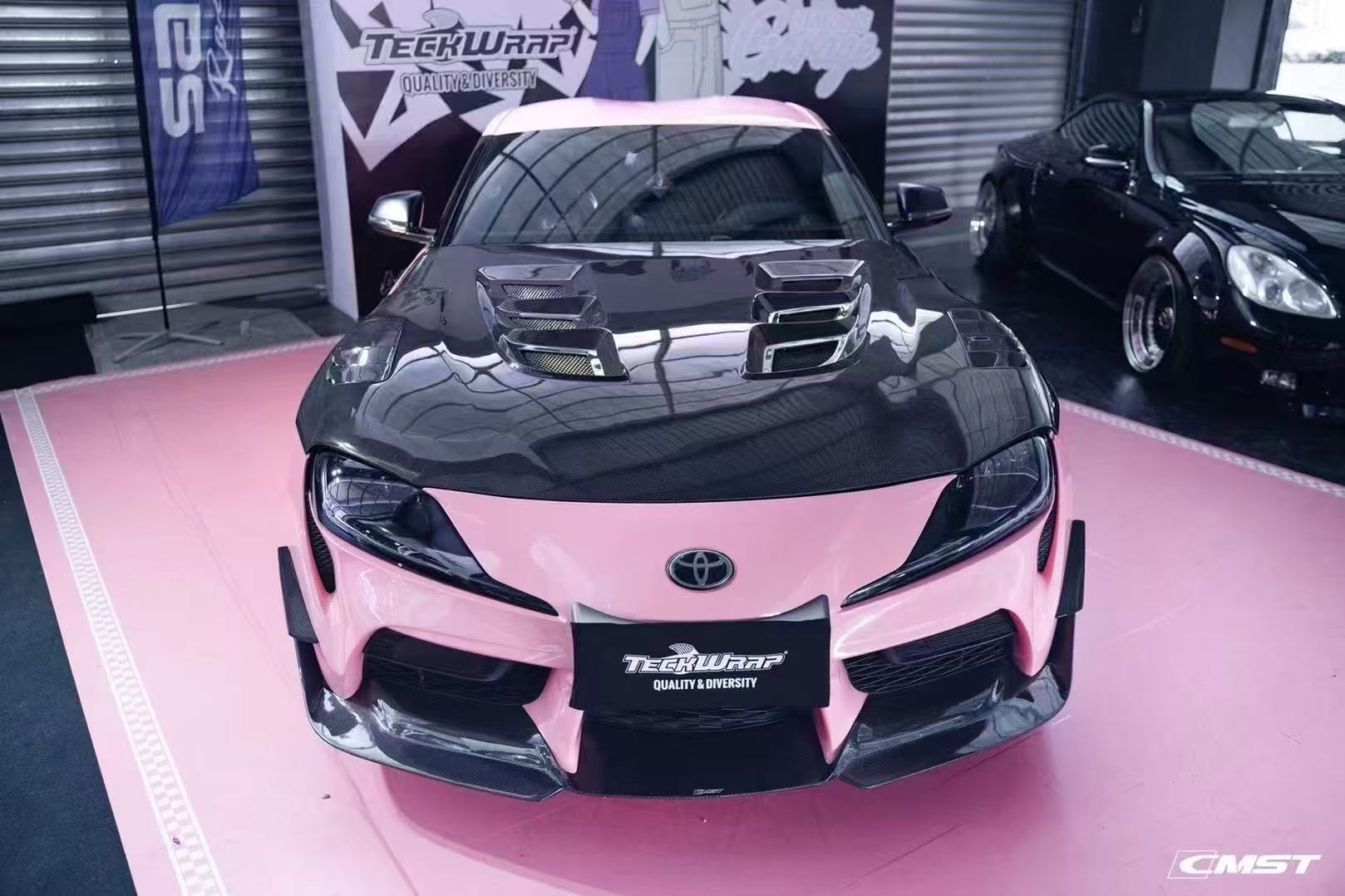 Toyota Supra MK5 A90 A91 3.0 2.0 2020 2021 2022 2023 2024 with Aftermarket Parts - Front Lip Splitter Carbon Fiber / FRP from CMST Tuning