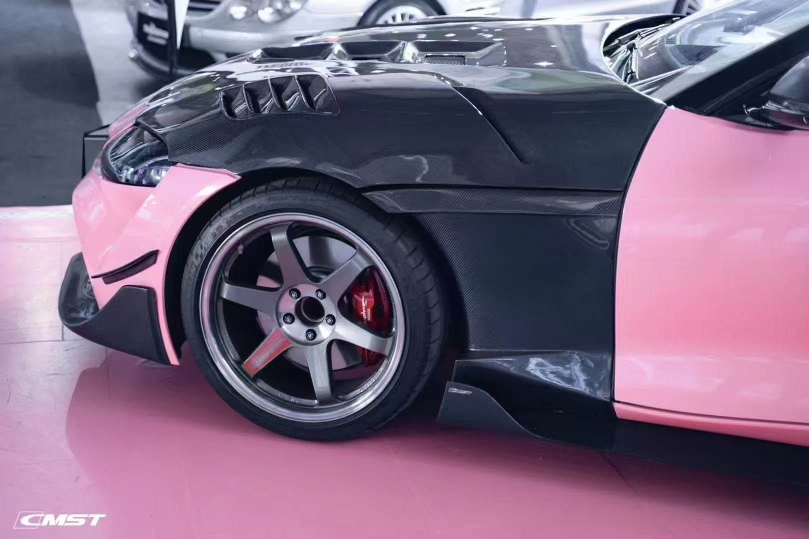 Toyota Supra MK5 A90 A91 3.0 2.0 2020 2021 2022 2023 2024 with Aftermarket Parts - Side Skirts Carbon Fiber / FRP from CMST Tuning