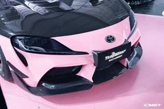 Toyota Supra MK5 A90 A91 3.0 2.0 2020 2021 2022 2023 2024 with Aftermarket Parts - V1 Vented Hood Bonnet Carbon Fiber / FRP from CMST Tuning
