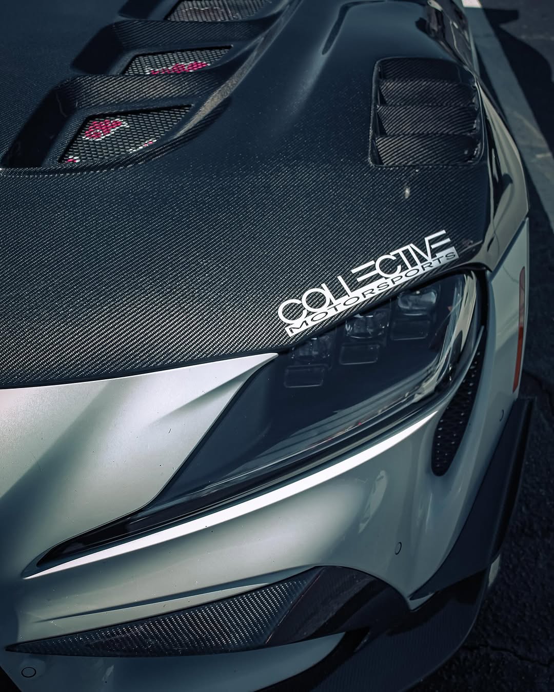 Toyota Supra MK5 A90 A91 3.0 2.0 2020 2021 2022 2023 2024 with Aftermarket Parts - V1 Vented Hood Bonnet Carbon Fiber / FRP from CMST Tuning