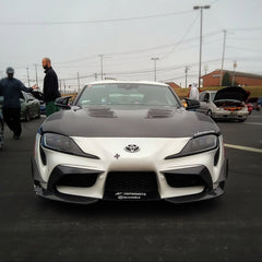 Toyota Supra MK5 A90 A91 3.0 2.0 2020 2021 2022 2023 2024 with Aftermarket Parts - V1 Vented Hood Bonnet Carbon Fiber / FRP from CMST Tuning