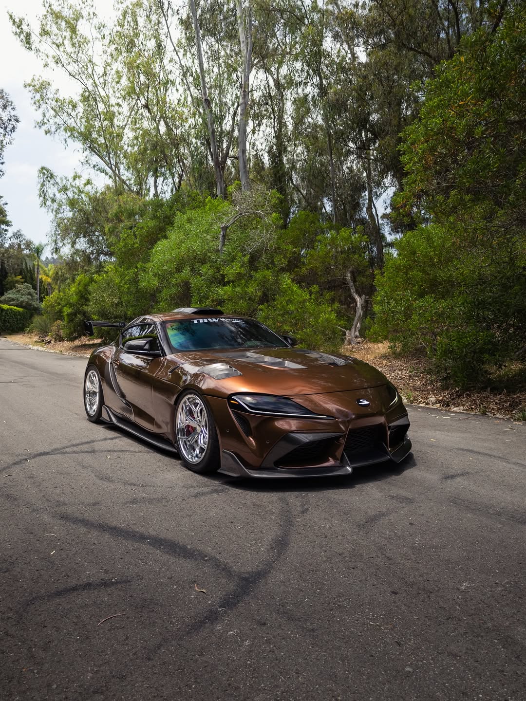 Toyota Supra MK5 A90 A91 3.0 2.0 2020 2021 2022 2023 2024 with Aftermarket Parts - V1 Vented Hood Bonnet Carbon Fiber / FRP from CMST Tuning