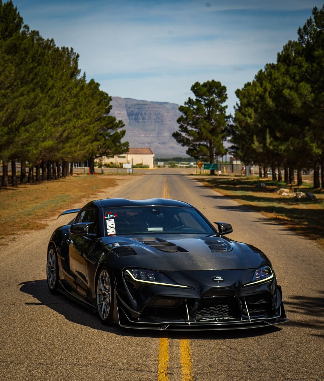 Toyota Supra MK5 A90 A91 3.0 2.0 2020 2021 2022 2023 2024 with Aftermarket Parts - V1 Vented Hood Bonnet Carbon Fiber / FRP from CMST Tuning