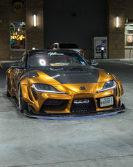 Toyota Supra MK5 A90 A91 3.0 2.0 2020 2021 2022 2023 2024 with Aftermarket Parts - V2 Tempered Glass Clearview Hood Bonnet Carbon Fiber / FRP from CMST Tuning