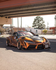 Toyota Supra MK5 A90 A91 3.0 2.0 2020 2021 2022 2023 2024 with Aftermarket Parts - V2 Tempered Glass Clearview Hood Bonnet Carbon Fiber / FRP from CMST Tuning