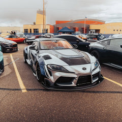 Toyota Supra MK5 A90 A91 3.0 2.0 2020 2021 2022 2023 2024 with Aftermarket Parts - V2 Tempered Glass Clearview Hood Bonnet Carbon Fiber / FRP from CMST Tuning