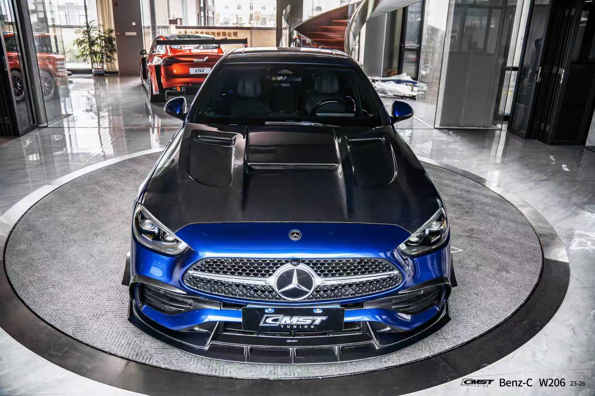 Mercedes Benz C-Class C43 AMG C300 (with sport-package bumper) W206 S206 2021-ON with Aftermarket Parts - Upper Valences Carbon Fiber / FRP from CMST Tuning