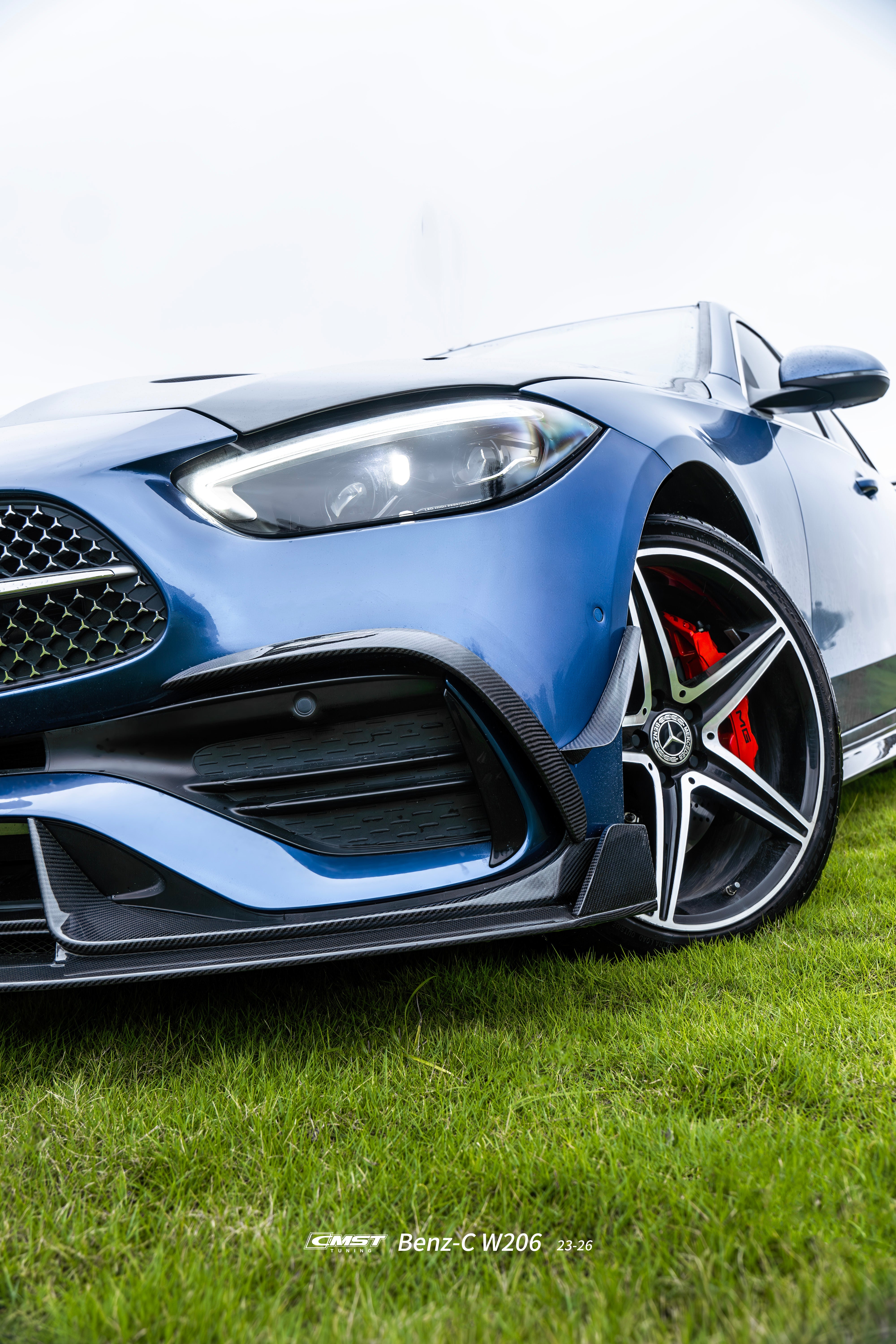 Mercedes Benz C-Class C43 AMG C300 (with sport-package bumper) W206 S206 2021-ON with Aftermarket Parts - Upper Valences Carbon Fiber / FRP from CMST Tuning