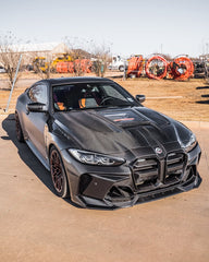 BMW M3/M3C G80/G81 2021 2022 2023 2024 & M4/M4C G82/G83 2021 2022 2023 2024 with Aftermarket Parts - V1 Clearview Glass Hood Bonnet Carbon Fiber / FRP from CMST Tuning