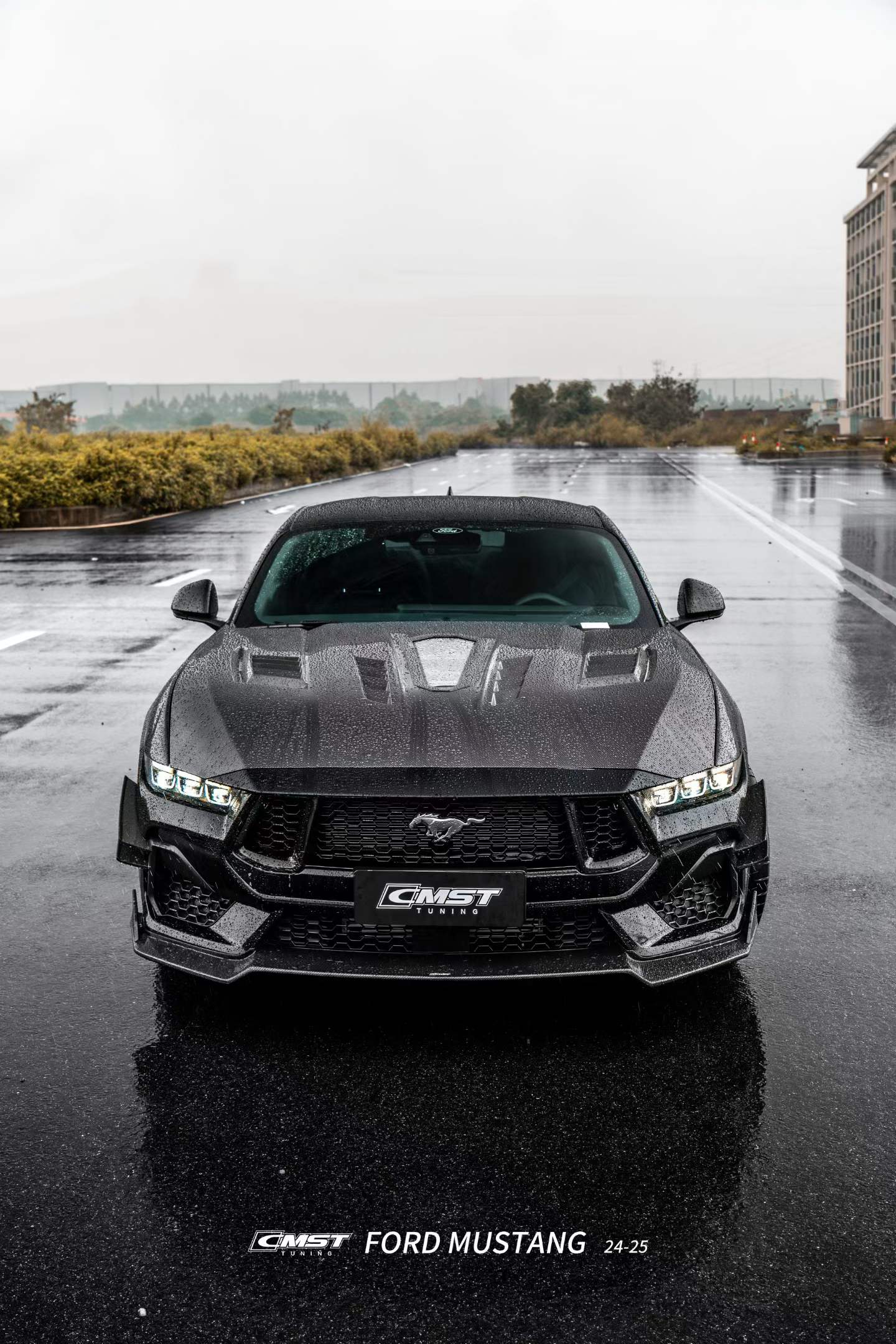 Ford Mustang S650 GT 2024-ON with Aftermarket Parts - V1 Front Lip Carbon Fiber / FRP from CMST Tuning