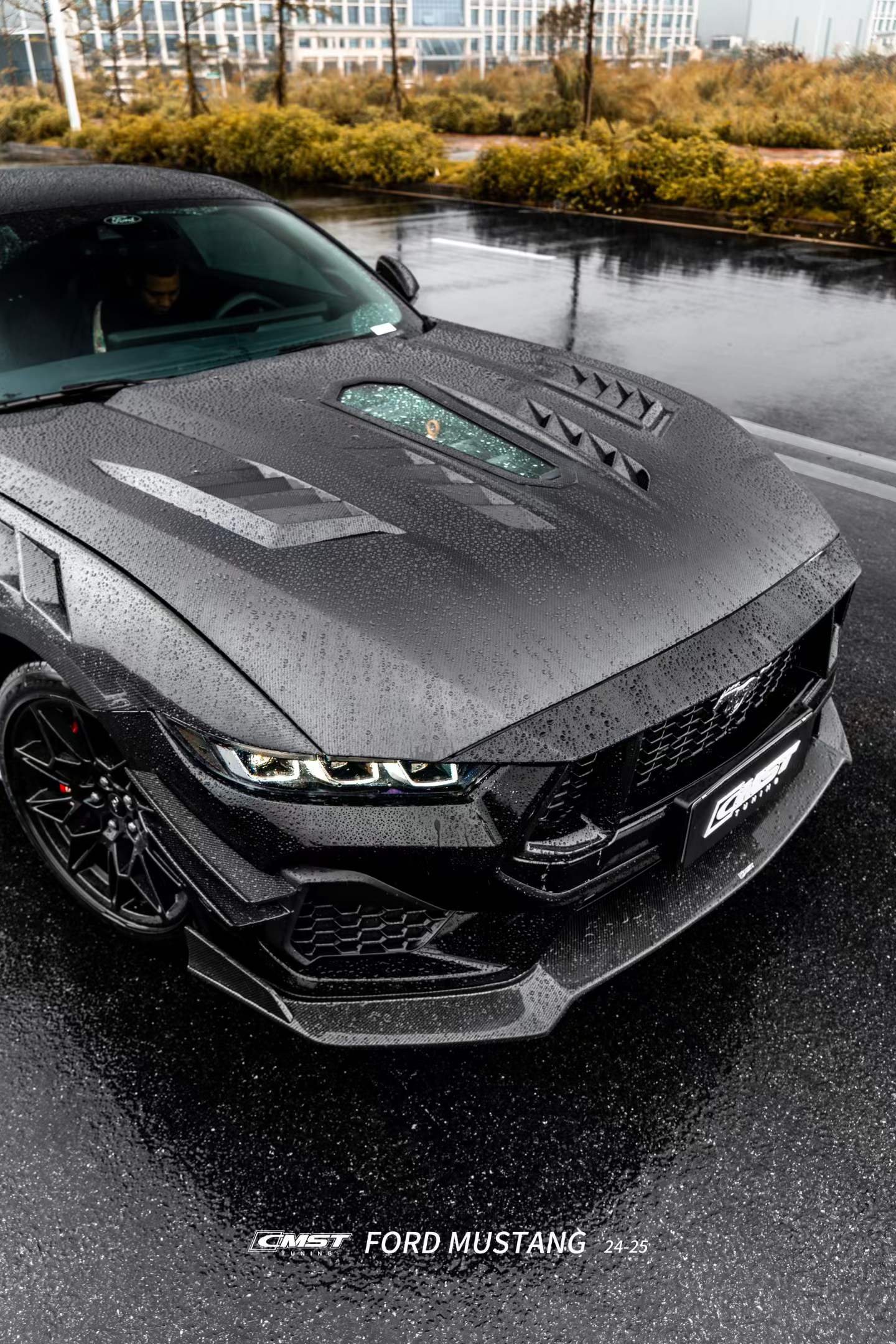 Ford Mustang S650 GT 2024-ON with Aftermarket Parts - V1 Front Lip Carbon Fiber / FRP from CMST Tuning
