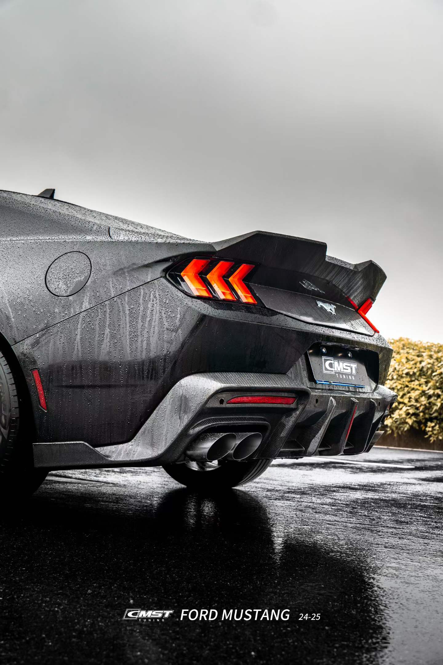 Ford Mustang S650 2.3 Ecoboost 5.0 GT Dark Horse 2024-ON with Aftermarket Parts - V1 Rear Diffuser Carbon Fiber / FRP from CMST Tuning