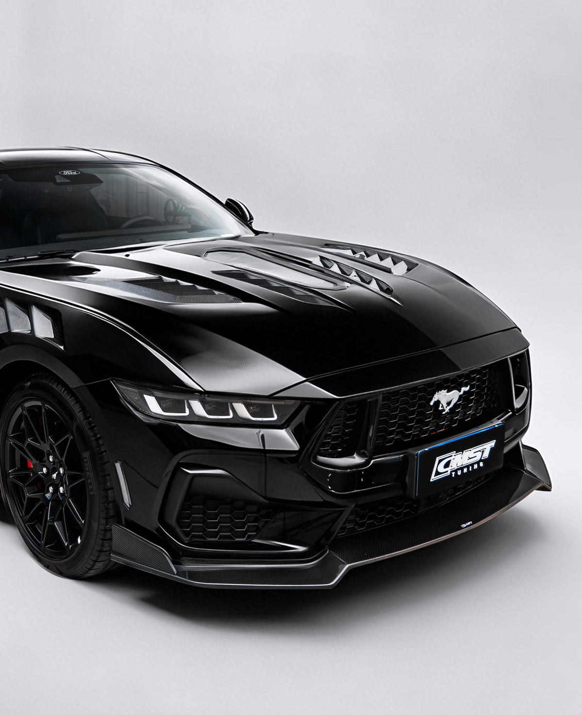 Ford Mustang S650 GT 2024-ON with Aftermarket Parts - V1 Front Lip Carbon Fiber / FRP from CMST Tuning