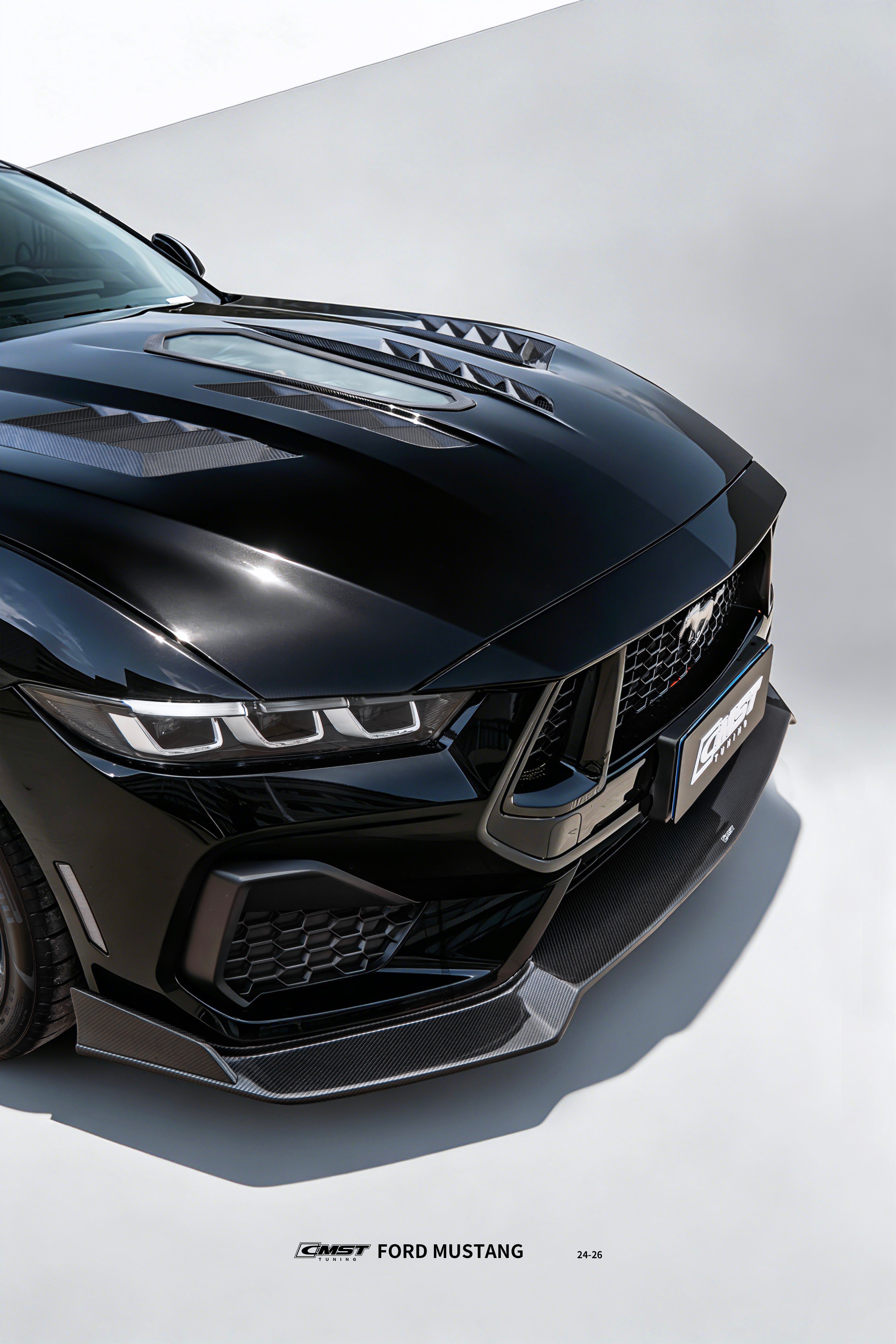 Ford Mustang S650 GT 2024-ON with Aftermarket Parts - V1 Front Lip Carbon Fiber / FRP from CMST Tuning