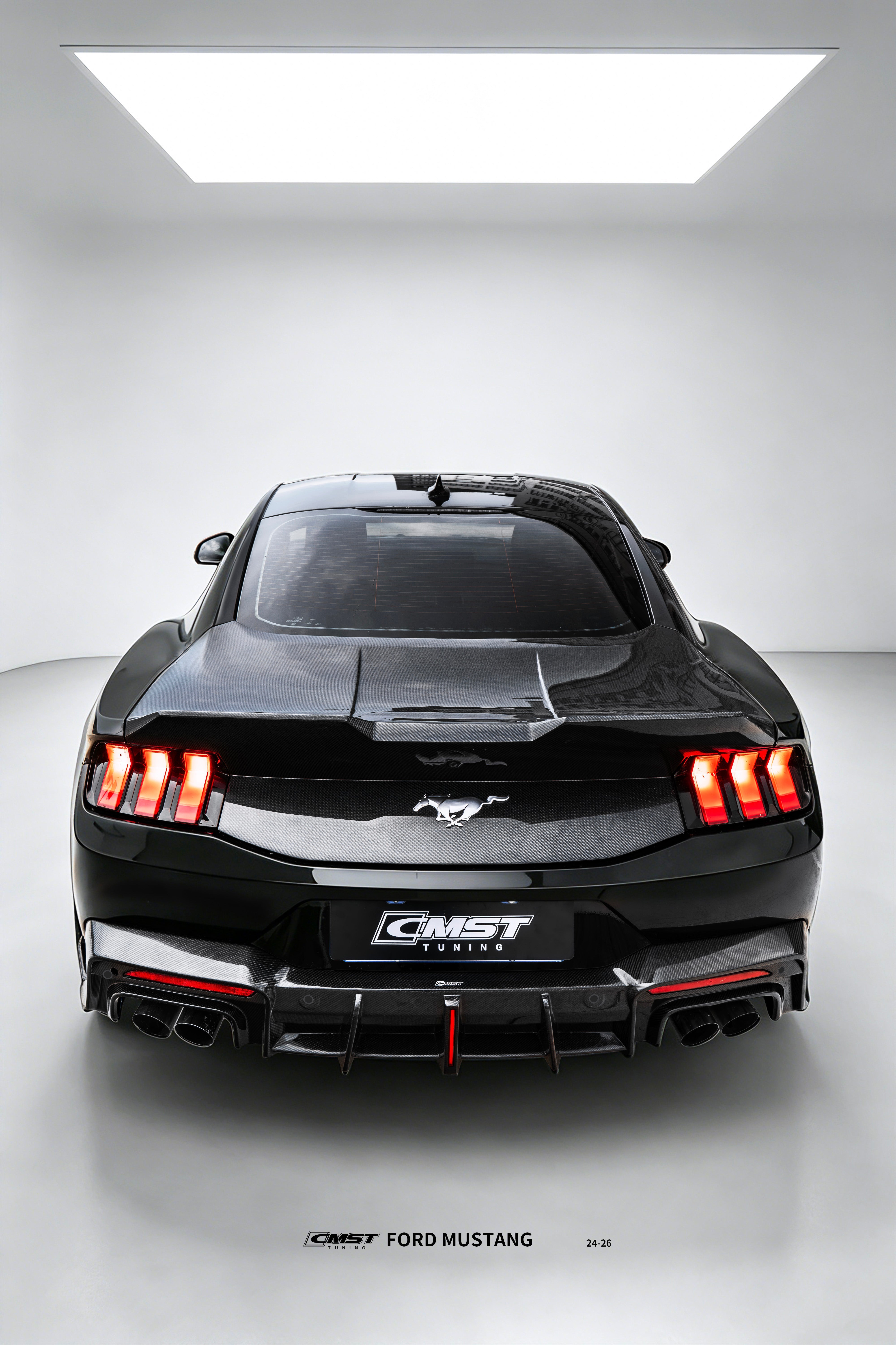 Ford Mustang S650 2.3 Ecoboost 5.0 GT Dark Horse 2024-ON with Aftermarket Parts - V1 Rear Diffuser Carbon Fiber / FRP from CMST Tuning