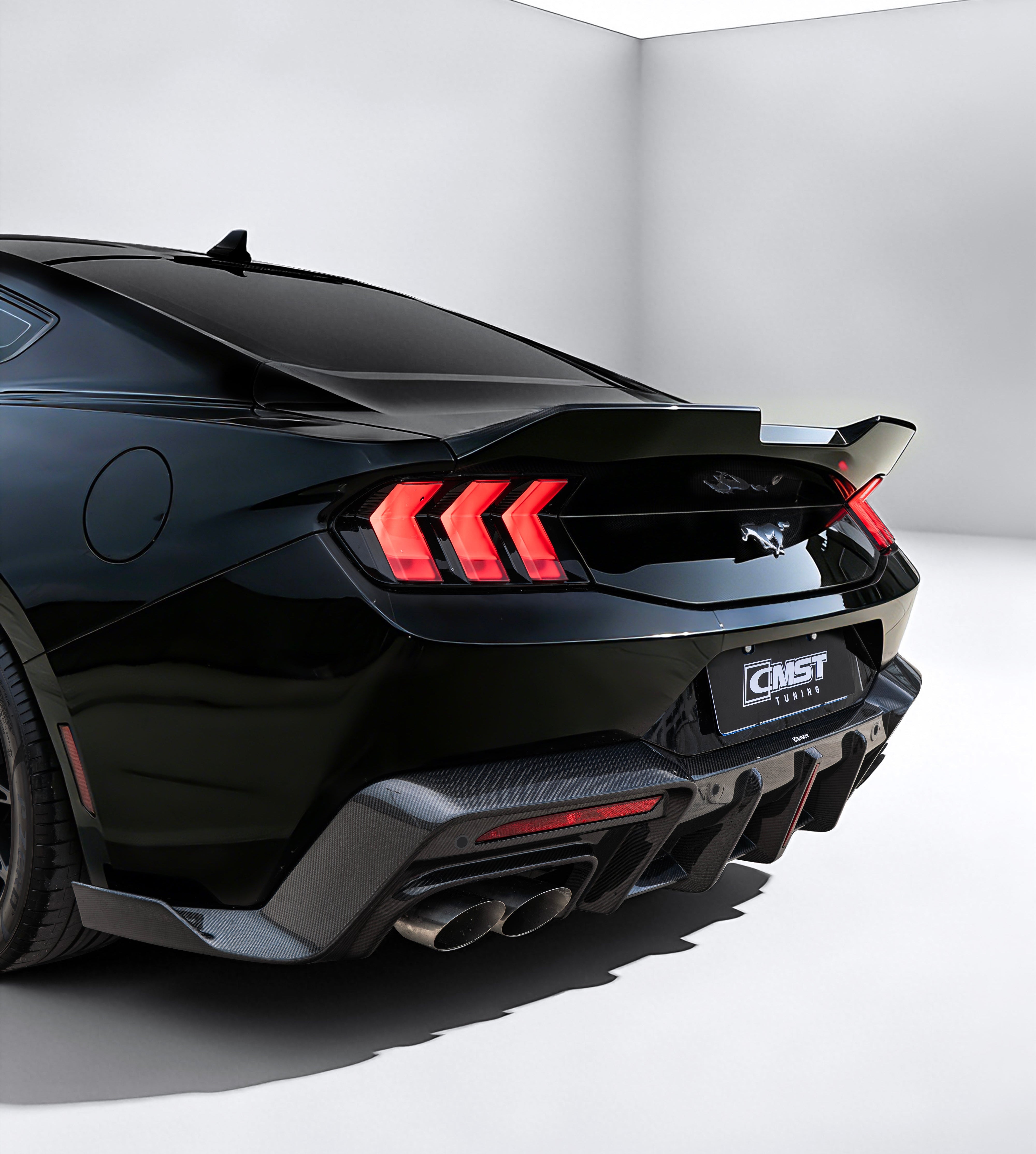 Ford Mustang S650 2.3 Ecoboost 5.0 GT Dark Horse 2024-ON with Aftermarket Parts - V1 Rear Diffuser Carbon Fiber / FRP from CMST Tuning