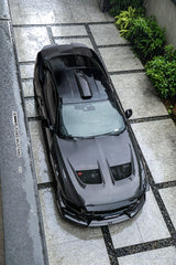 Ford Mustang S650 2.3 Ecoboost 5.0 GT Dark Horse 2024-ON with Aftermarket Parts - V1 GTD Style Hood Carbon Fiber / FRP from CMST Tuning