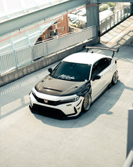 Honda Civic Type-R FL5 2023 2024 with Aftermarket Parts - V1 Hood Bonnet Carbon Fiber from CMST Tuning