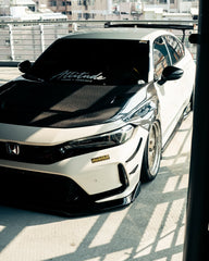 Honda Civic Type-R FL5 2023 2024 with Aftermarket Parts - V1 Hood Bonnet Carbon Fiber from CMST Tuning