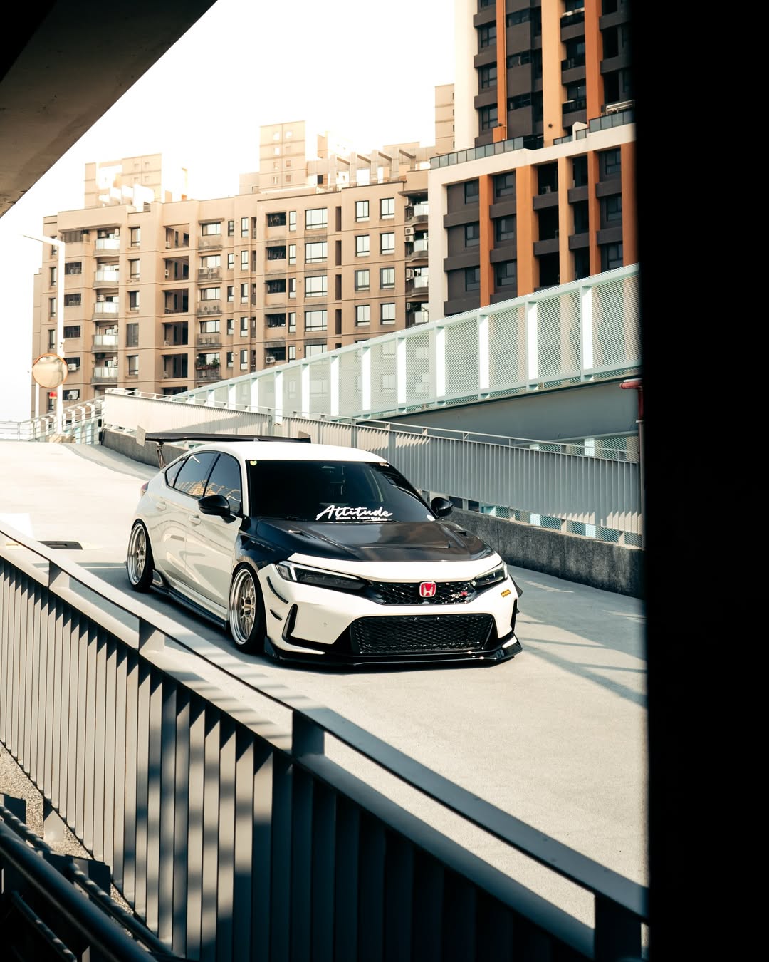 Honda Civic Type-R FL5 2023 2024 with Aftermarket Parts - V1 Hood Bonnet Carbon Fiber from CMST Tuning