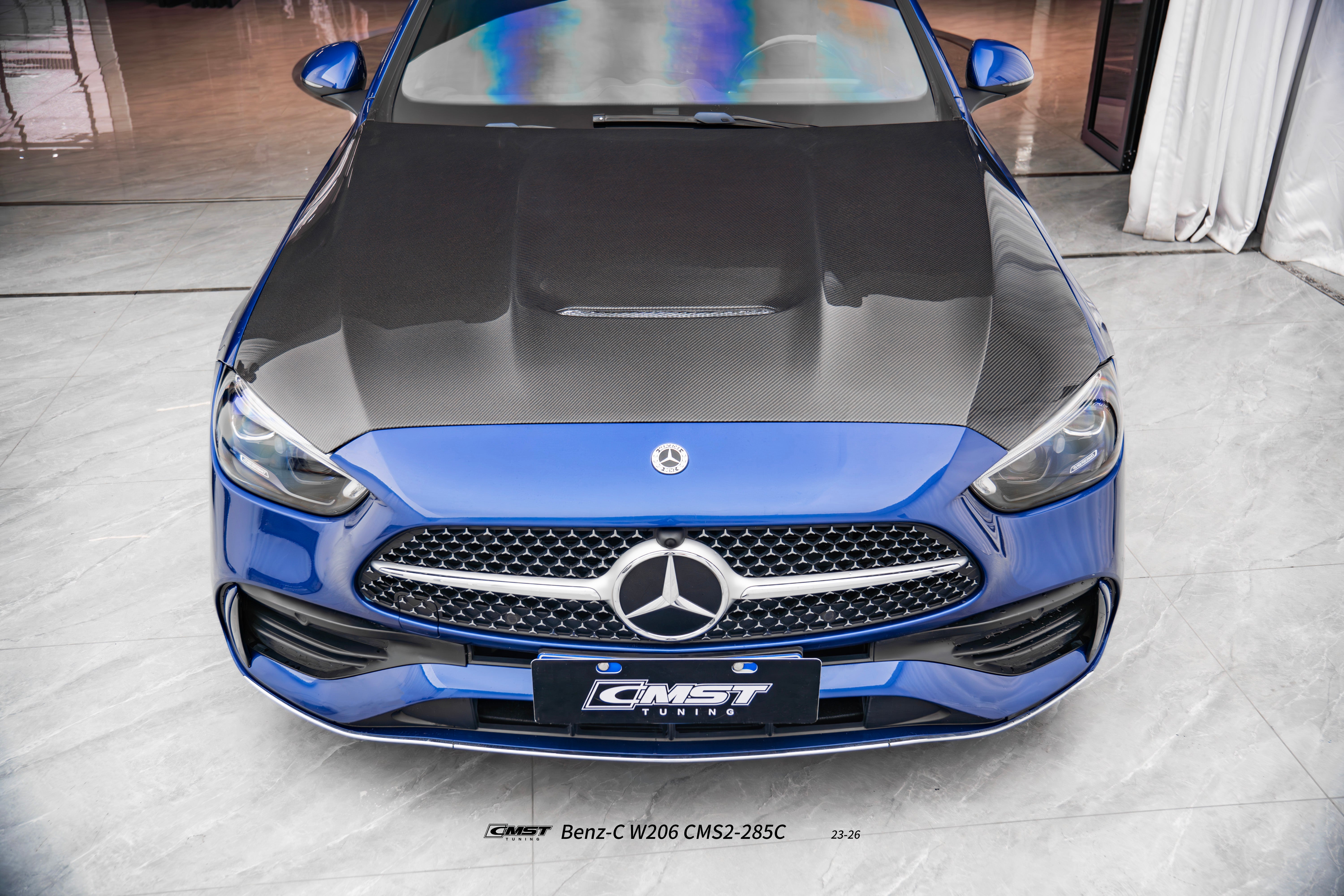 Mercedes Benz C-Class C63S C63 C43 AMG C300 W206 S206 2021-ON with Aftermarket Parts - V1 Hood Carbon Fiber / FRP from CMST Tuning