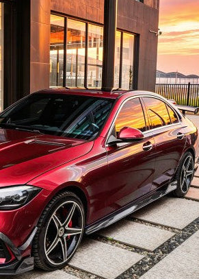 Mercedes Benz C-Class C63 C43 AMG C300 (with sport-package bumper) W206 S206 2021-ON with Aftermarket Parts - Side Skirts Carbon Fiber / FRP from CMST Tuning