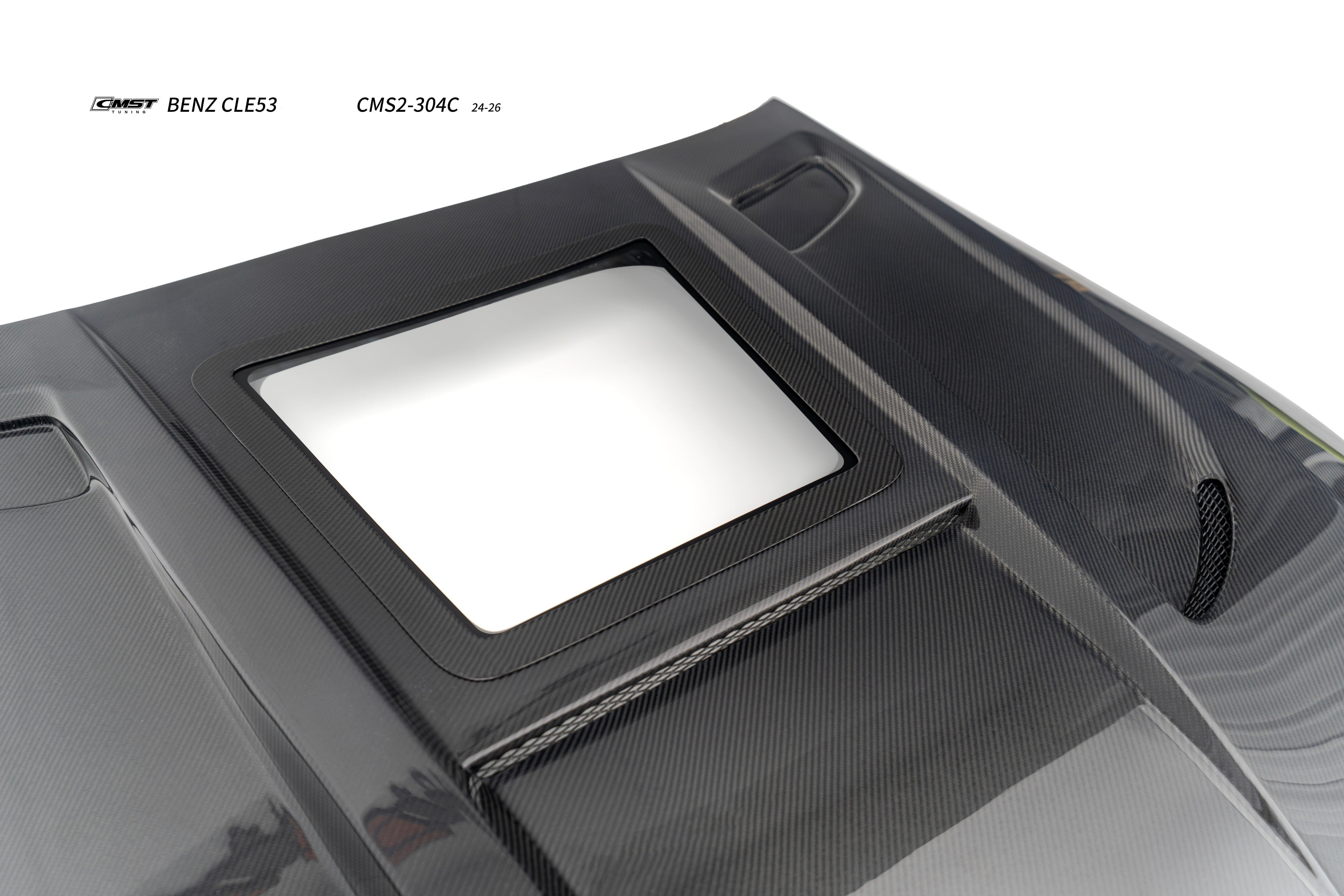 Mercedes Benz CLE-Class AMG CLE 53 / 450 / 300 C236 A236 2024-ON with Aftermarket Parts - Tempered Glass Clearview V2 Hood Carbon Fiber / FRP from CMST Tuning
