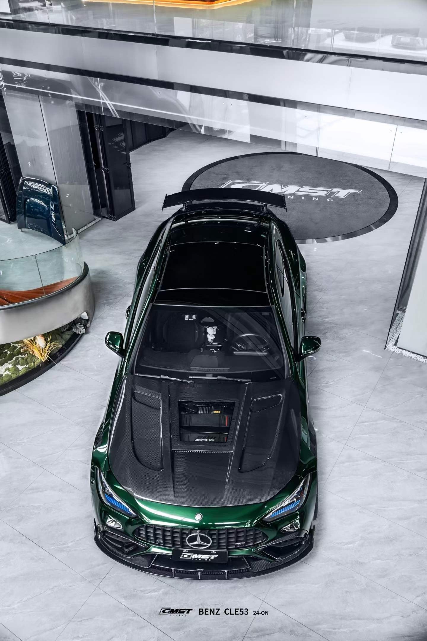 Mercedes Benz CLE-Class AMG CLE 53 / 450 / 300 C236 A236 2024-ON with Aftermarket Parts - Tempered Glass Clearview V2 Hood Carbon Fiber / FRP from CMST Tuning