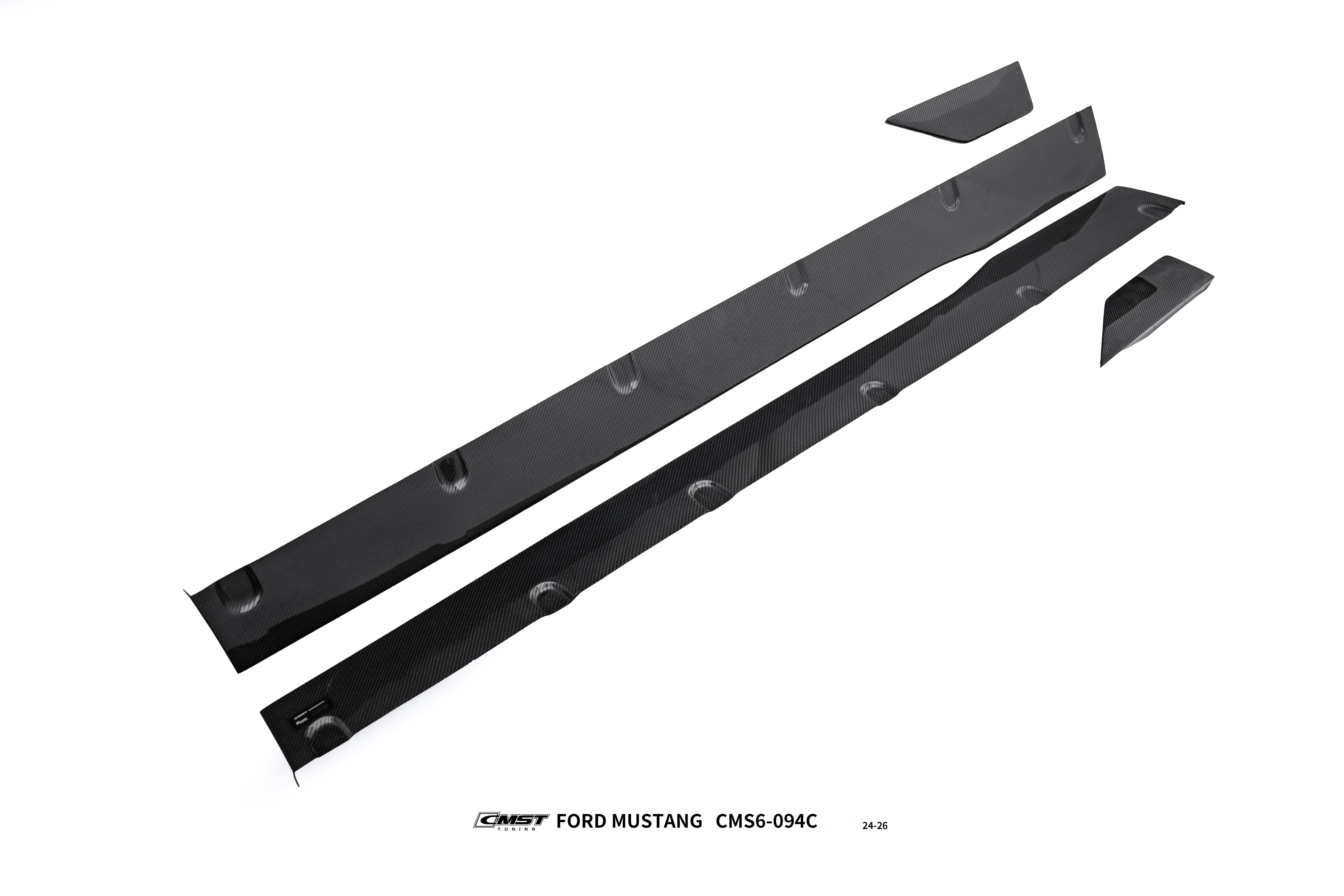 Ford Mustang S650 2.3 Ecoboost 5.0 GT Dark Horse 2024-ON with Aftermarket Parts - V1 Side Skirts Carbon Fiber / FRP from CMST Tuning