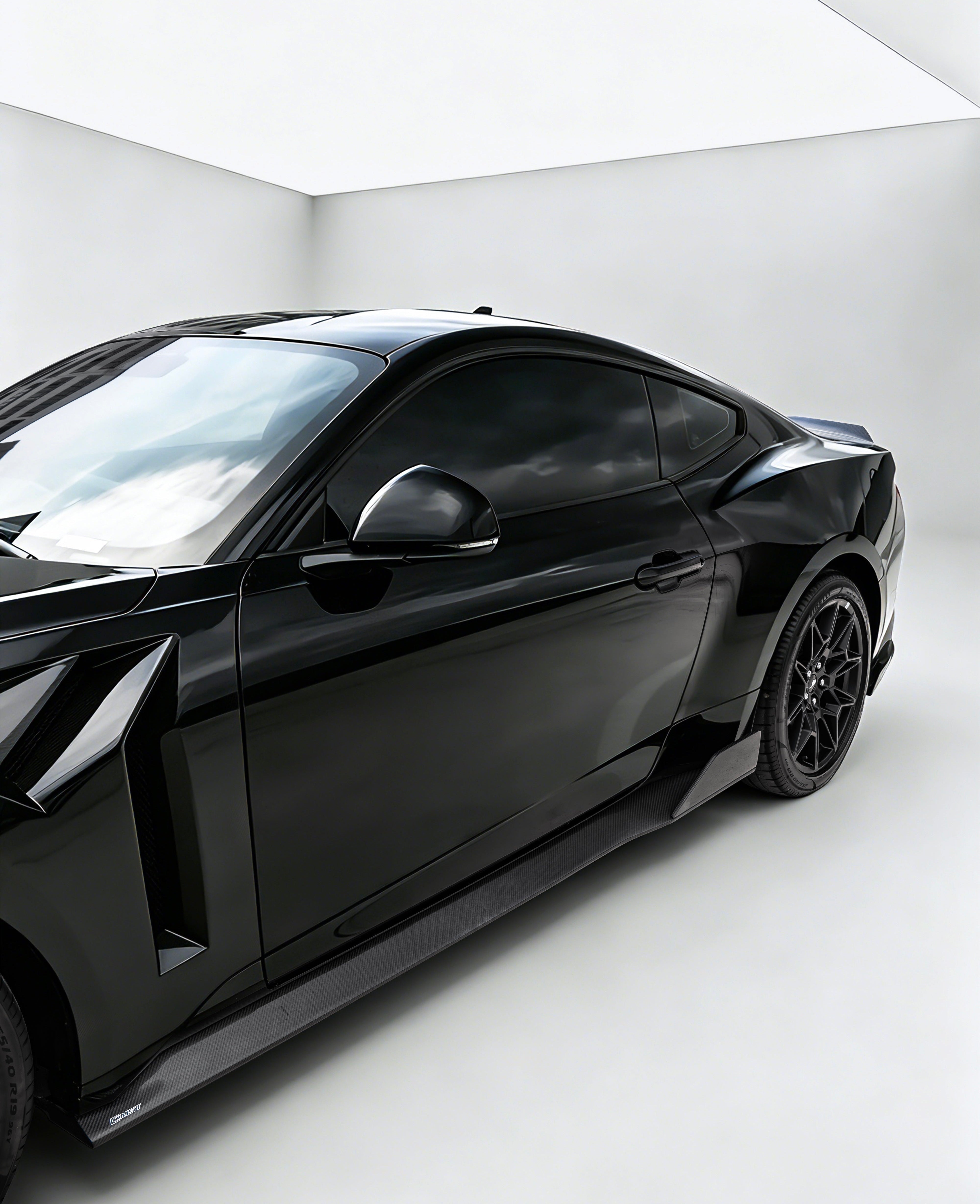 Ford Mustang S650 2.3 Ecoboost 5.0 GT Dark Horse 2024-ON with Aftermarket Parts - V1 Side Skirts Carbon Fiber / FRP from CMST Tuning