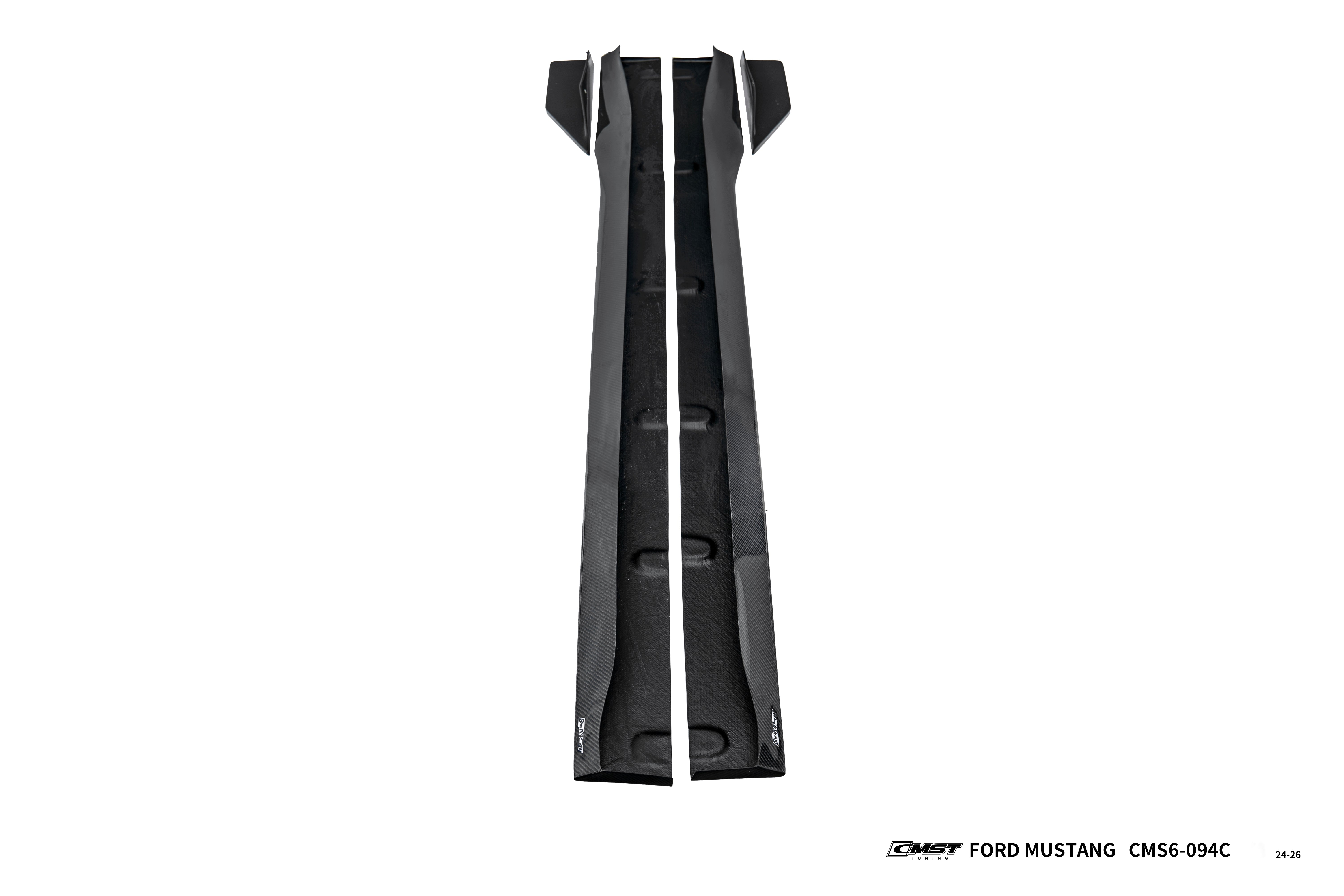 Ford Mustang S650 2.3 Ecoboost 5.0 GT Dark Horse 2024-ON with Aftermarket Parts - V1 Side Skirts Carbon Fiber / FRP from CMST Tuning