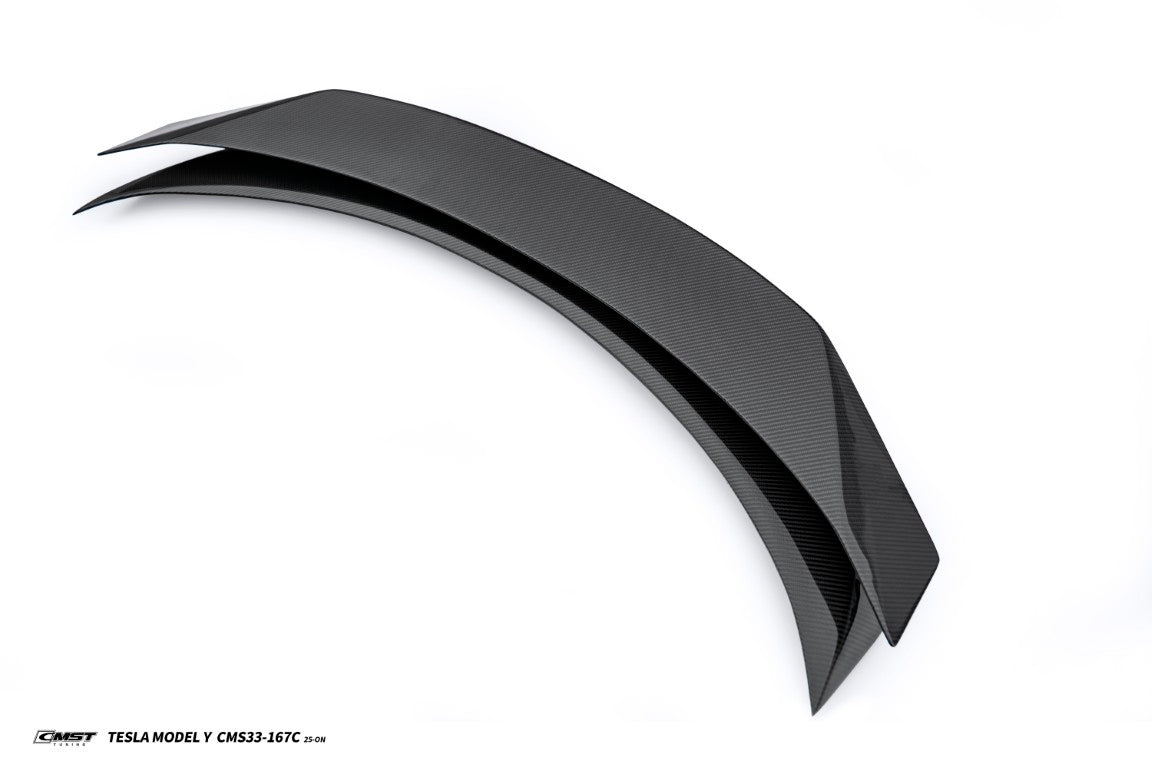 Tesla Model Y Juniper 2026-ON with Aftermarket Parts - V1 Rear Spoiler Carbon Fiber / FRP from CMST Tuning