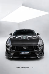 Ford Mustang S650 2.3 Ecoboost 5.0 GT Dark Horse 2024-ON with Aftermarket Parts - V2 Clearview Glass Transparent Hood Carbon Fiber / FRP from CMST Tuning