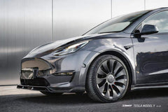 Tesla Model Y Performance AWD Long Range RWD Standard 2020-ON with Aftermarket Parts - V2 Style Front Lip Splitter Carbon Fiber / FRP from CMST Tuning